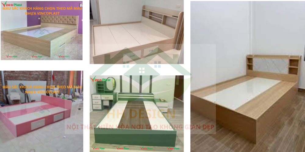 mẫu giường ngủ nhựa vincoplast 