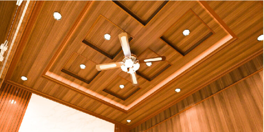 thi công trần nhựa giả gỗ