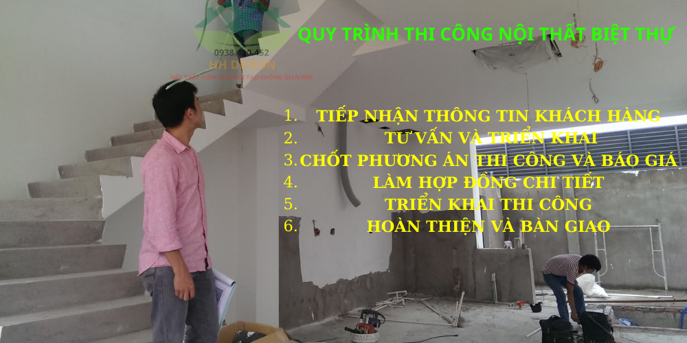 quy trình thi công nội thất biệt thự tại nội thất hiền hòa