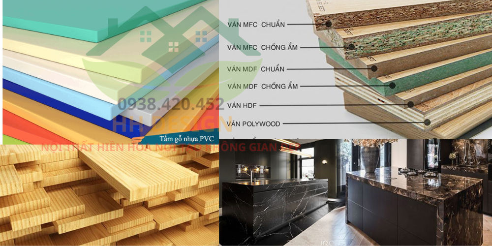 vật liệu sử dụng trong thi công nội thất phòng bếp